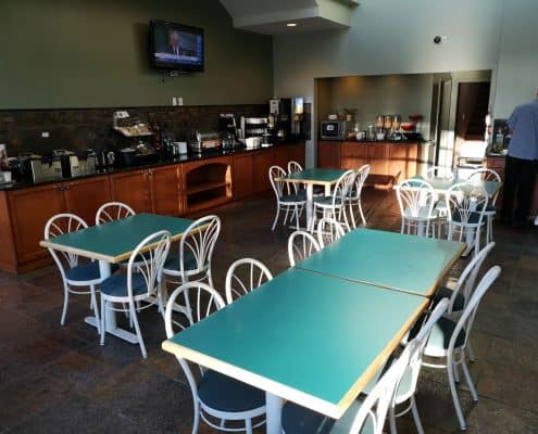 places to stay in Merritt BC Breakfast room Ramada Merritt