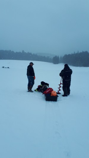 2 Sleds of gear for ice fishing