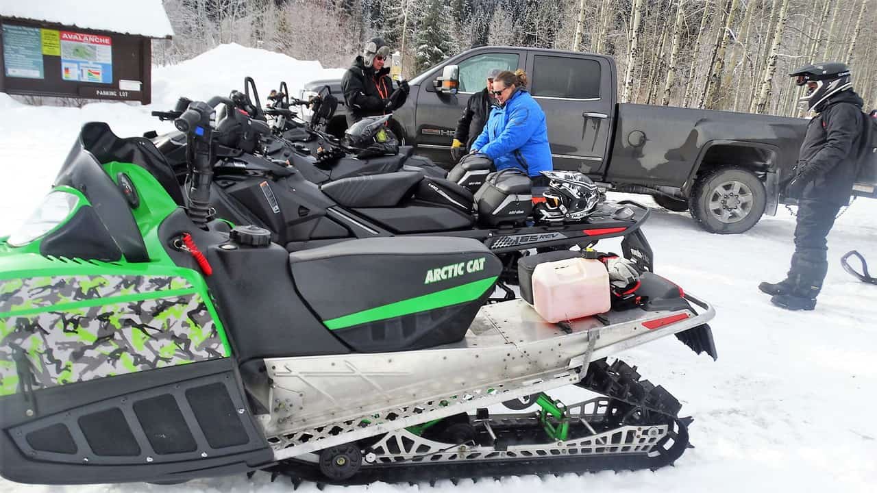 Snowmobiling in Merritt BC Canada 