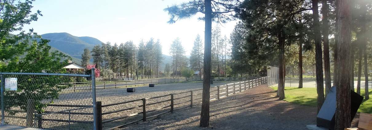 Horse riding arena next to parks in Merritt BC